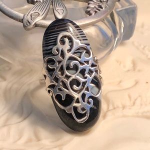 Botswana Agate Sterling Silver Ring Sz 7.25
